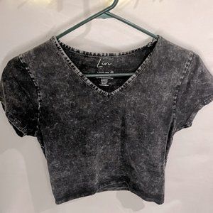 ⚡️2/$15!!!⚡️ $9 for 1⚡️Livi by Olivia Rae | Distressed Black Crop Top | Medium